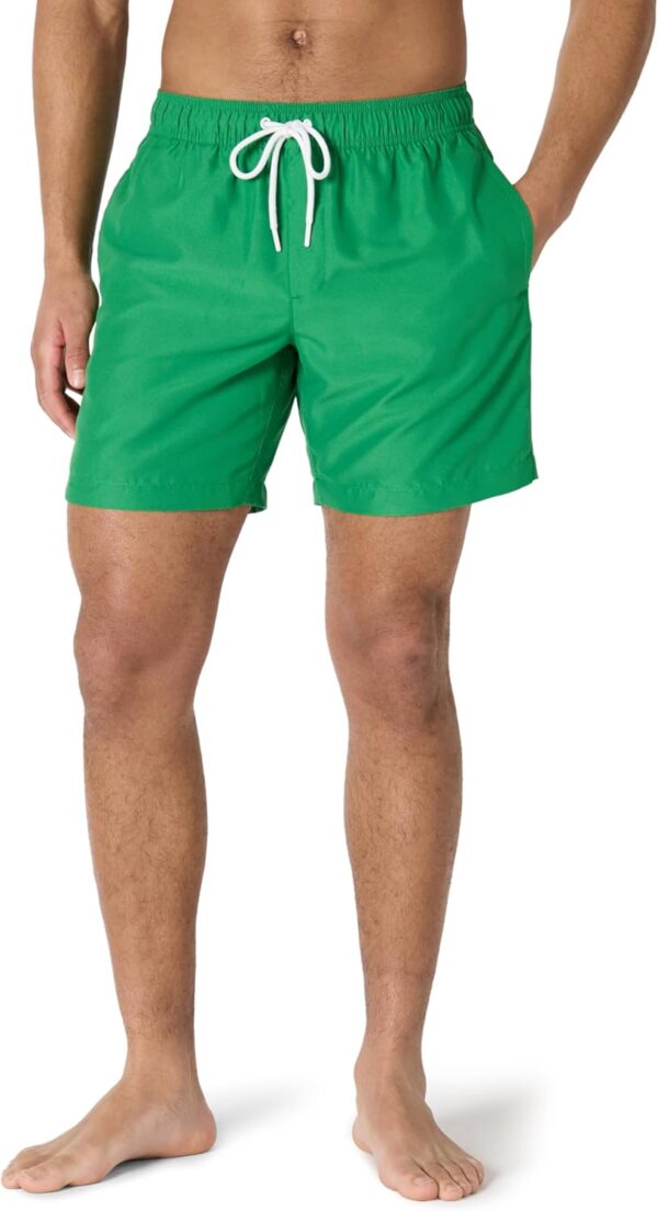 (XXL) Calções de Banho Amazon Essentials 18cm com Bolsos Verde Escuro