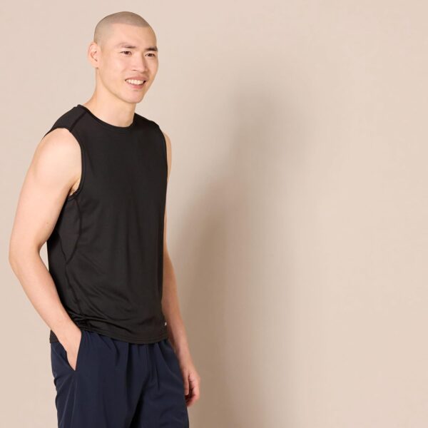 71cMyvdPnWL._AC_SL1500_ (M) T-Shirt Desportiva Amazon Essentials Leve Elástica Secagem Rápida Muscle Fit Preto Homem