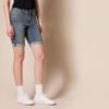 (48) Calções de Ganha Bermuda Corte Justo Denim Lavagem Vintage 23 cm