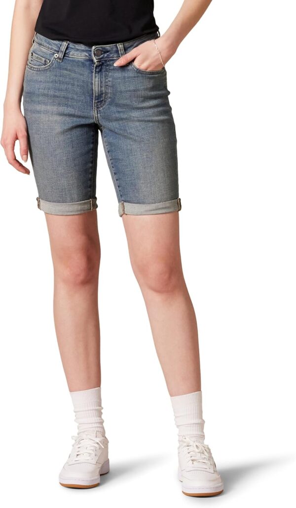 (48) Calções de Ganha Bermuda Corte Justo Denim Lavagem Vintage 23 cm