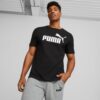(S) T-Shirt Desportiva Puma Ess Logo Preto Homem