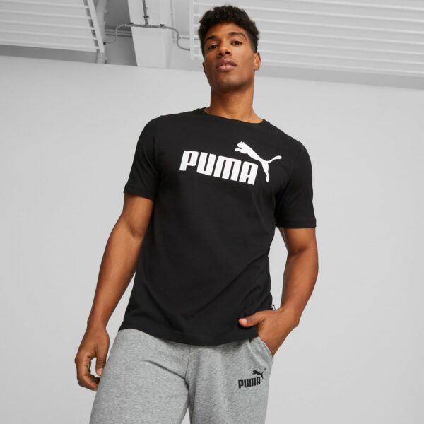 (S) T-Shirt Desportiva Puma Ess Logo Preto Homem