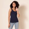 (L) Top Amazon Essentials Corte Justo Pack 2 Verde Escuro e Azul Marinho Mulher