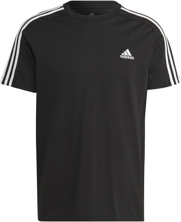 (S) T-Shirt adidas Essentials 3-Stripes Preto/Branco