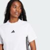 (L) T-Shirt adidas Essentials 3-Stripes Algodão Branco e Preto Mulher