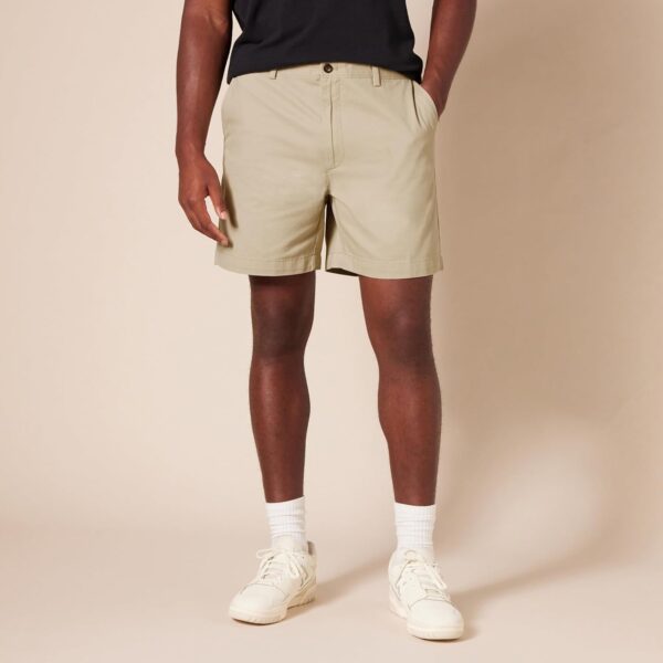 (38W) Calções Chino Amazon Essentials Clássicos Kaki