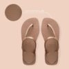 (37/38) Sandálias Havaianas Flash Urban Tiras Metálicas Cruzadas Mulher Rose Gold