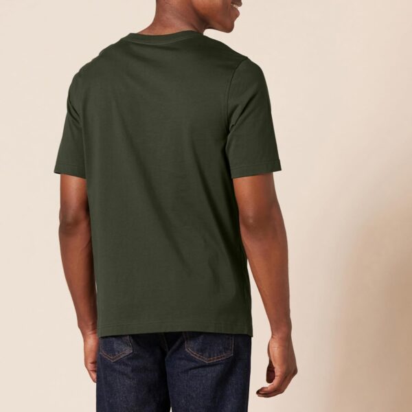 (S) T-Shirt Henley Amazon Essentials Manga Curta Algodão 2 Unidades Oliva/Preto