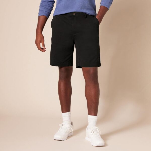 (44W) Calções Chino Corte Clássico Amazon Essentials Homem - Preto