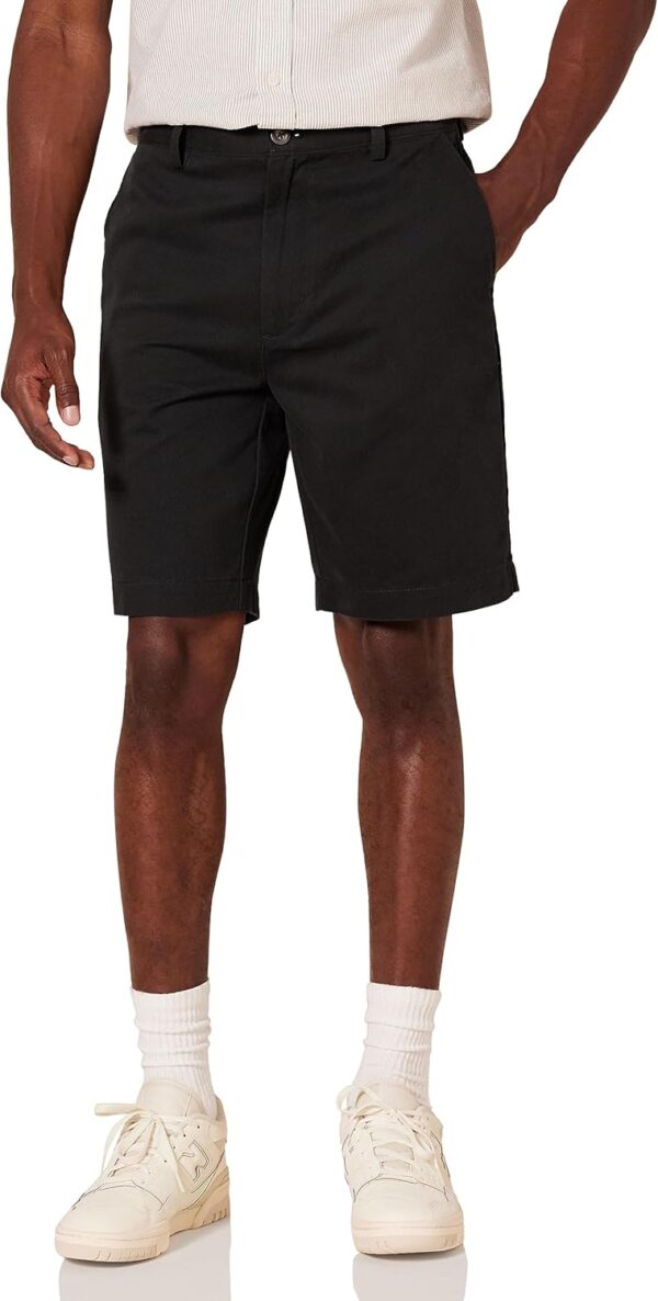 (44W) Calções Chino Corte Clássico Amazon Essentials Homem - Preto
