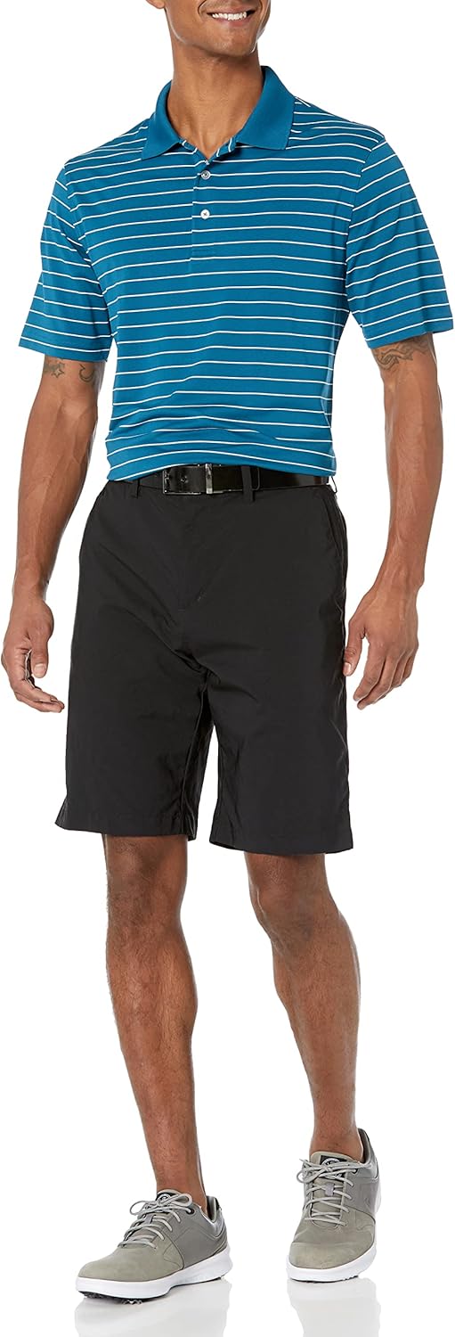 (M) Polo de Golfe Secagem Rápida Cian Escuro Branco Amazon Essentials