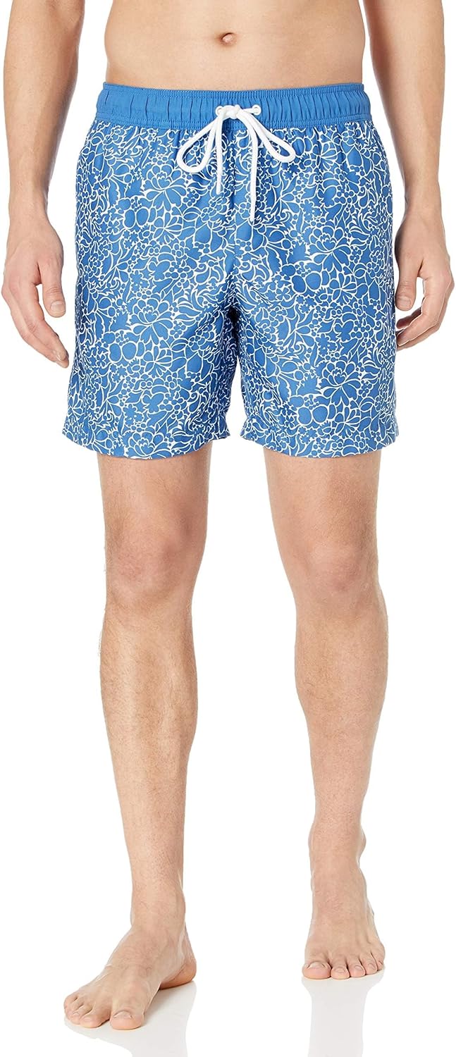 (XXL) Calções de Banho Amazon Essentials Silhueta com Flores Secagem Rápida