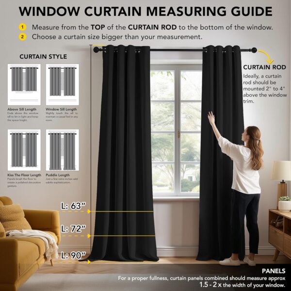 Cortinas Opacas Térmicas Deconovo 140 X 210 cm Preto