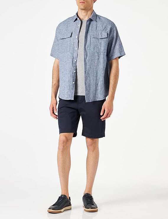 (W48) Calções GANT Hallden Twill Shorts Azul homem