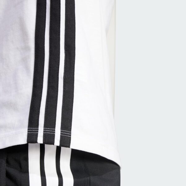 (L) T-Shirt adidas Essentials 3-Stripes Algodão Branco e Preto Mulher