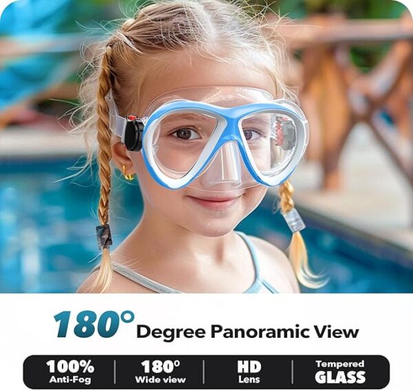 Kit Máscara e Tubo Mergulho Infantil Vidro Temperado Anti Fugas 4 a 12 Anos