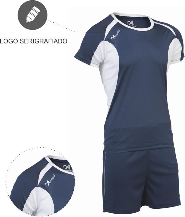 (XL) Conjunto Futebol / Desporto Asioka Adulto Mangas Curtas Azul Marinho