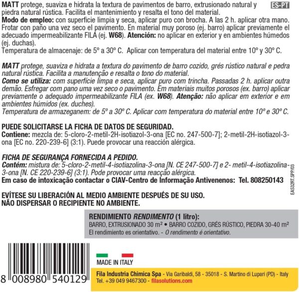 Cera Protetora com Efeito Natural 1L Fosco Ideal para Barro Grés Extrusado Pedra