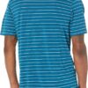 (M) Polo de Golfe Secagem Rápida Cian Escuro Branco Amazon Essentials