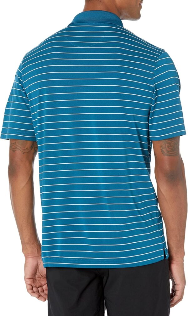 (M) Polo de Golfe Secagem Rápida Cian Escuro Branco Amazon Essentials