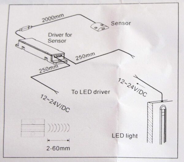 Interruptor sensor duplo de gaveta 2 portas 12/24V