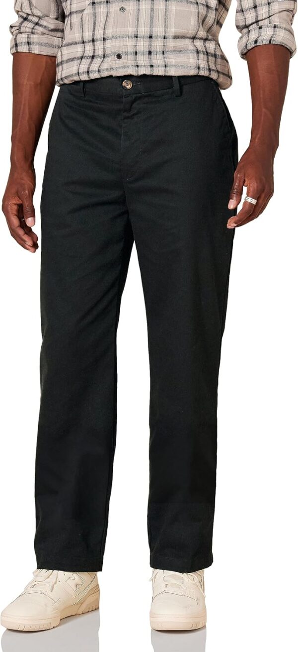 (33W/30L) Calças Chino Classic Fit Amazon Essentials Preto