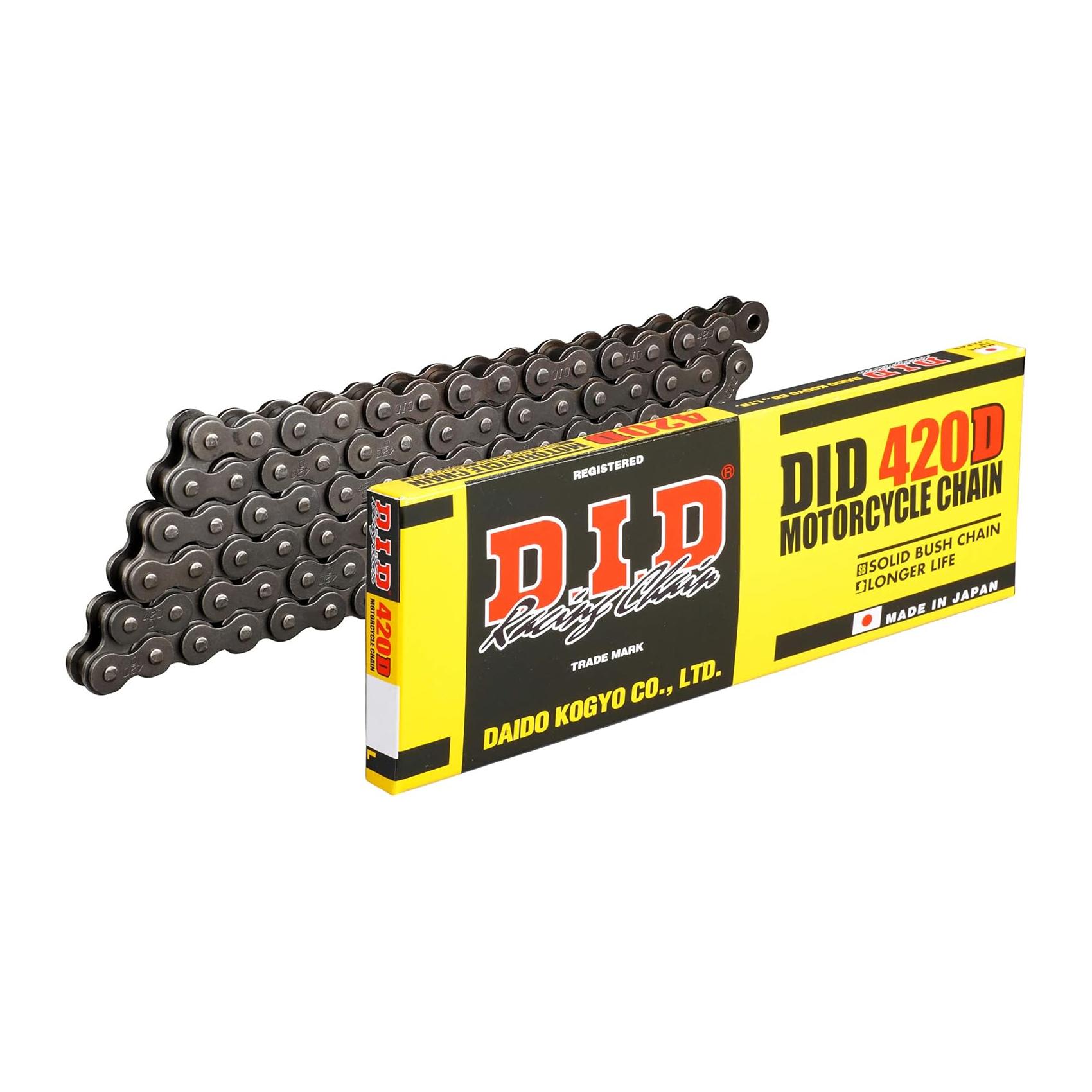 Corrente DID 420D Preto 130 Elos com Clipe União RJ