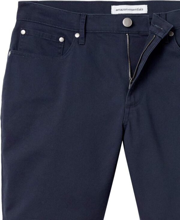 (34W) Calções Curtos Tecido Elástico Corte Reto com 5 bolsos Amazon Essentials Azul Meia-Noite