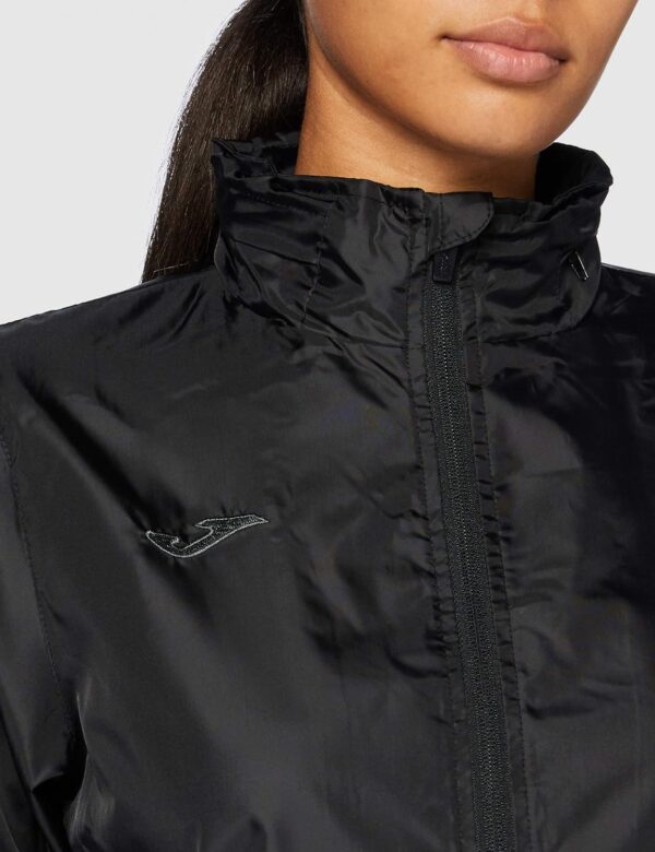 (S) Capa de Chuva Joma Galia Capuz Integrado Bolsos Laterais Preto