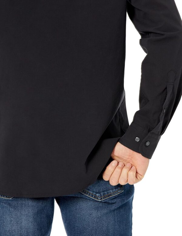 (XXL) Camisa Informal Manga Comprida e Corte Reto Amazon Essentials para Homem - Preto