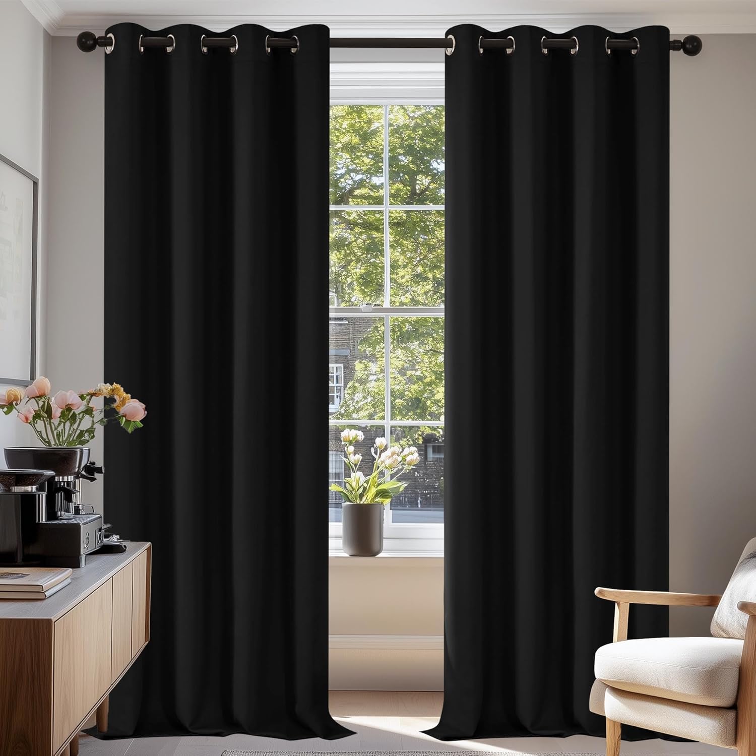 Cortinas Opacas Térmicas Deconovo 140 X 210 cm Preto