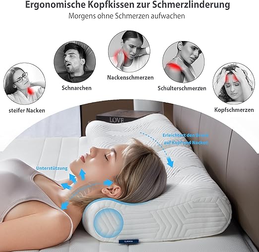 Almofada Cervical de Espuma Viscoelástica 35x50 cm Ortopédica Ergonómica