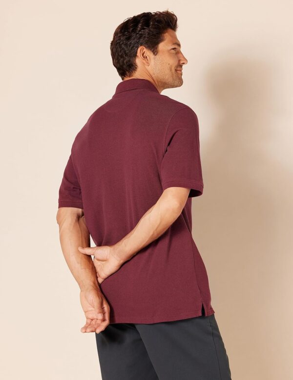 (L) Polo Algodão Piquet Amazon Essentials Corte Regular Bordeaux Homem