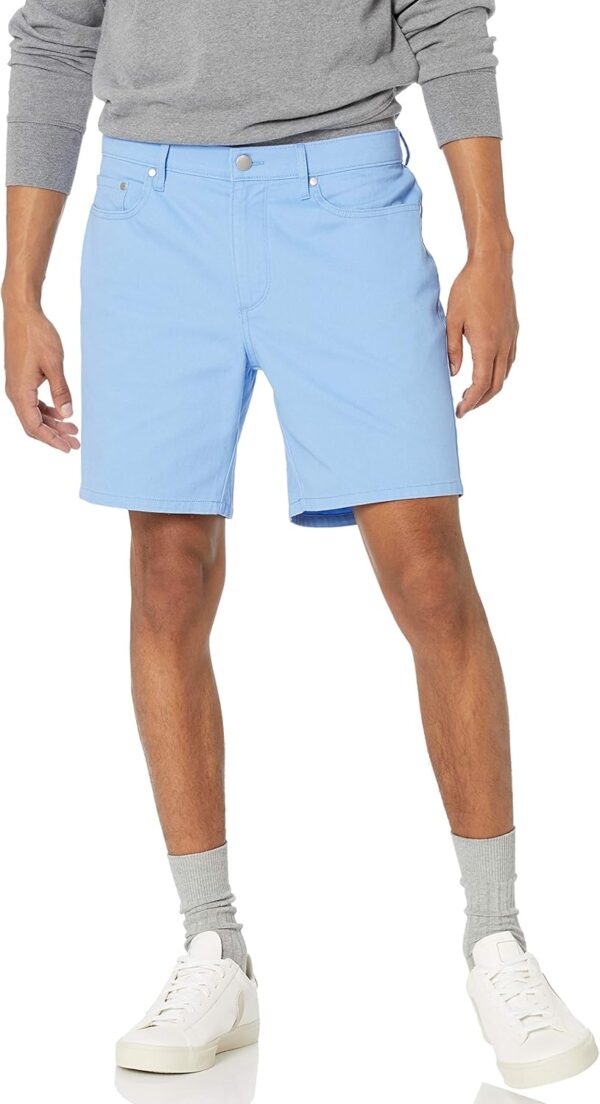 (38W) Calções justos em tecido elástico Amazon Essentials para Homem - Azul
