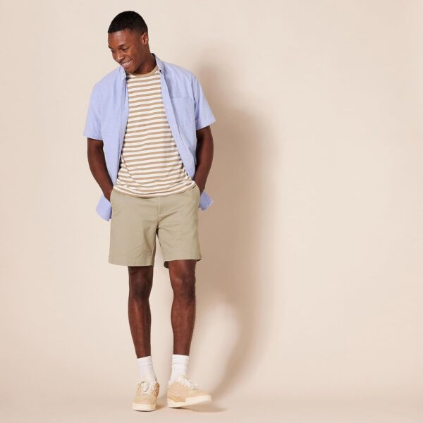 (38W) Calções Chino Amazon Essentials Clássicos Kaki