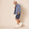 (33W) Calções Chino Corte Slim Amazon Essentials 23 cm Azul Marinho Escuro