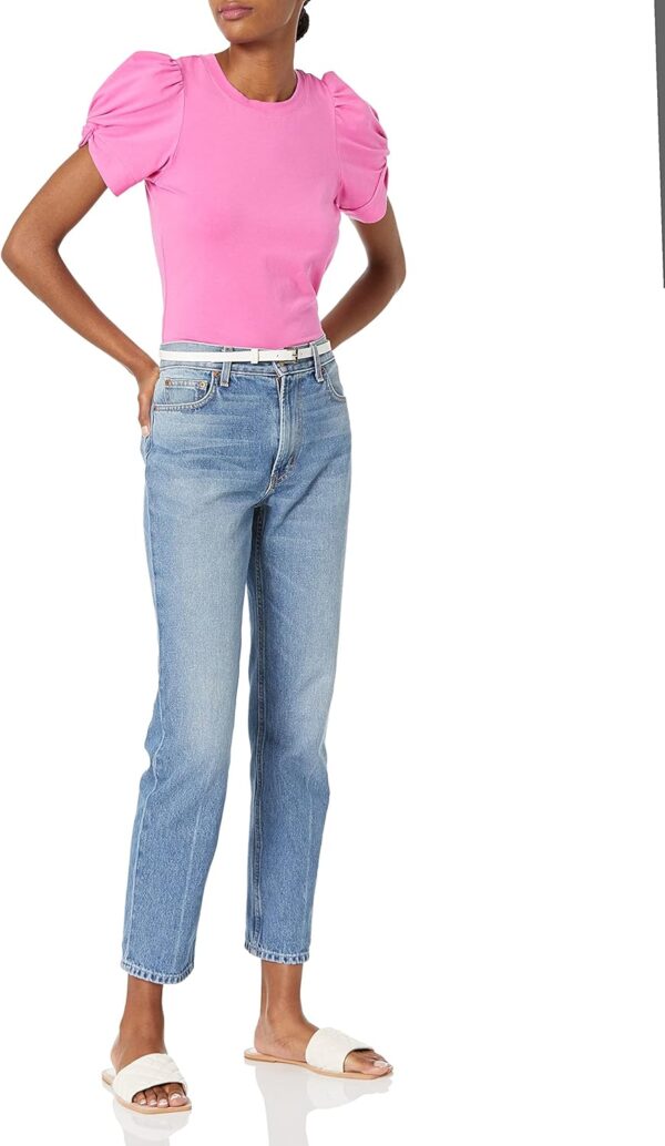 (XL) T-shirt de gola redonda e mangas dobráveis de corte padrão Amazon Essentials