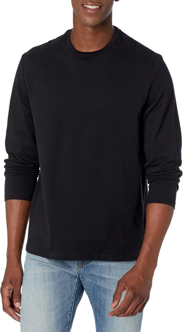 (M) Camisola Manga Comprida Amazon Essentials Corte Regular Preto Homem
