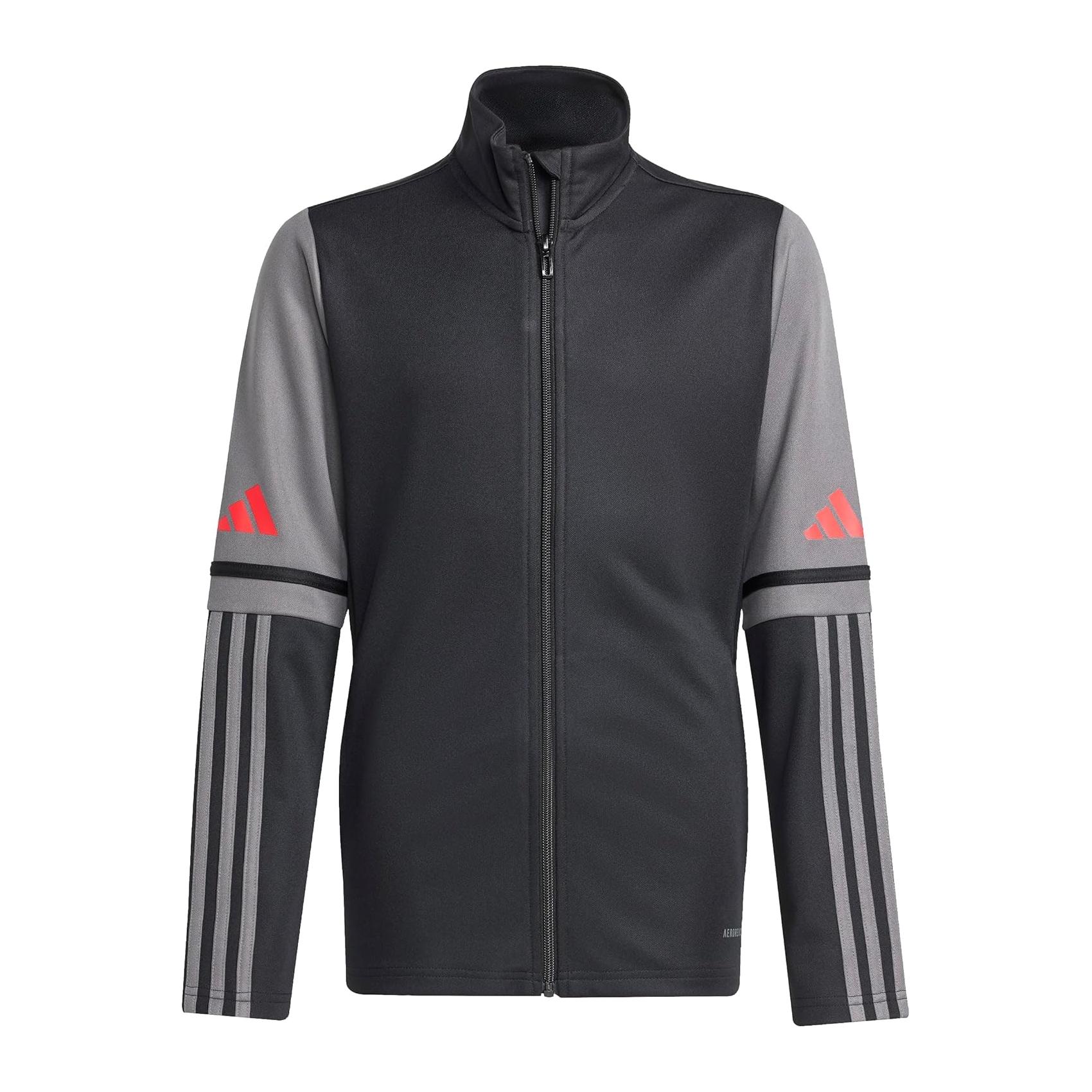 (11-12 Anos) Casaco de Treino adidas SQUADRA25 Preto/Cinzento/Coral Unissexo