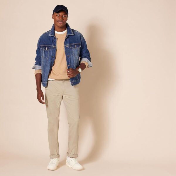 (42W/34L) Calças Chino Clássicas Amazon Essentials Homem Bronzeado