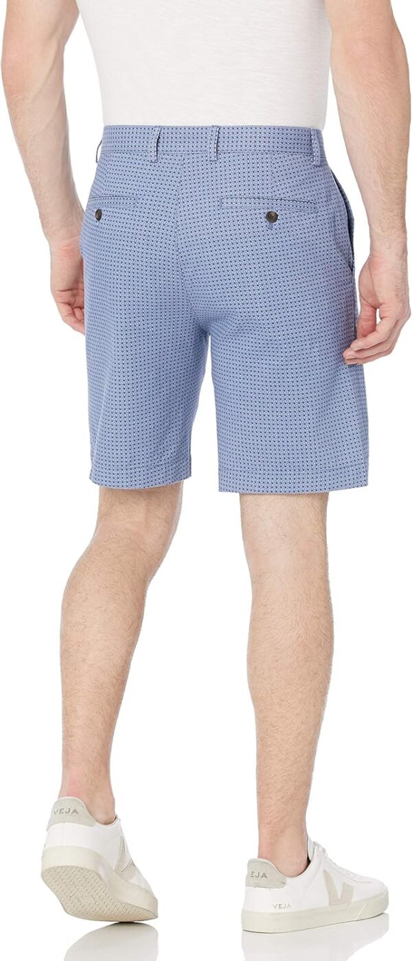 (42W) Calções Chino Geométrico Azul Corte Clássico Amazon Essentials 23 cm