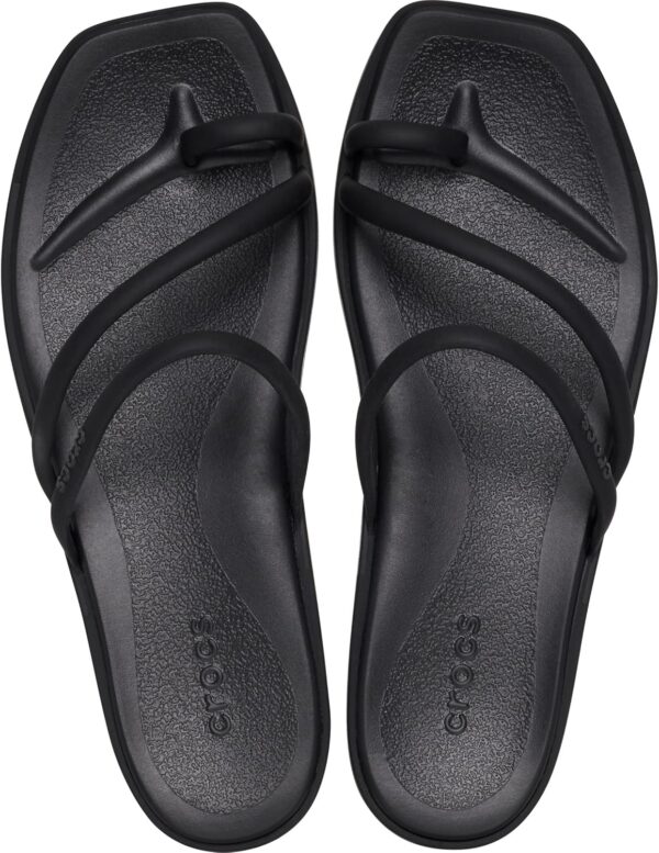 (34/35) Sandalias Crocs Miami Toe Loop Mulher Preto