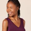 (XXL) Vestido Longo Jersey Decote em V Abertura Lateral Amazon Essentials