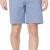 (42W) Calções Chino Geométrico Azul Corte Clássico Amazon Essentials 23 cm