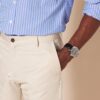 (34W/32L) Calças de vestir Corte Estreito Essentials Flatfront Slim Stone