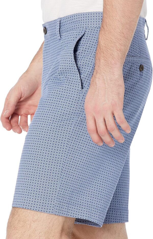 (42W) Calções Chino Geométrico Azul Corte Clássico Amazon Essentials 23 cm