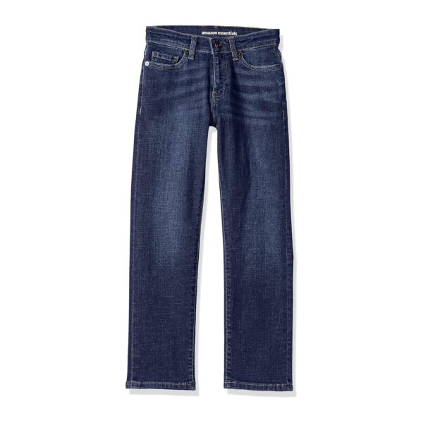 (9 Anos 137-145 cm) Calças de Ganga Corte Reto Regular Lavagem Escura Amazon Essentials
