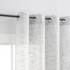 Cortinas Cinza 225x140 cm aspeto de Linho com Ilhós Treatmentex