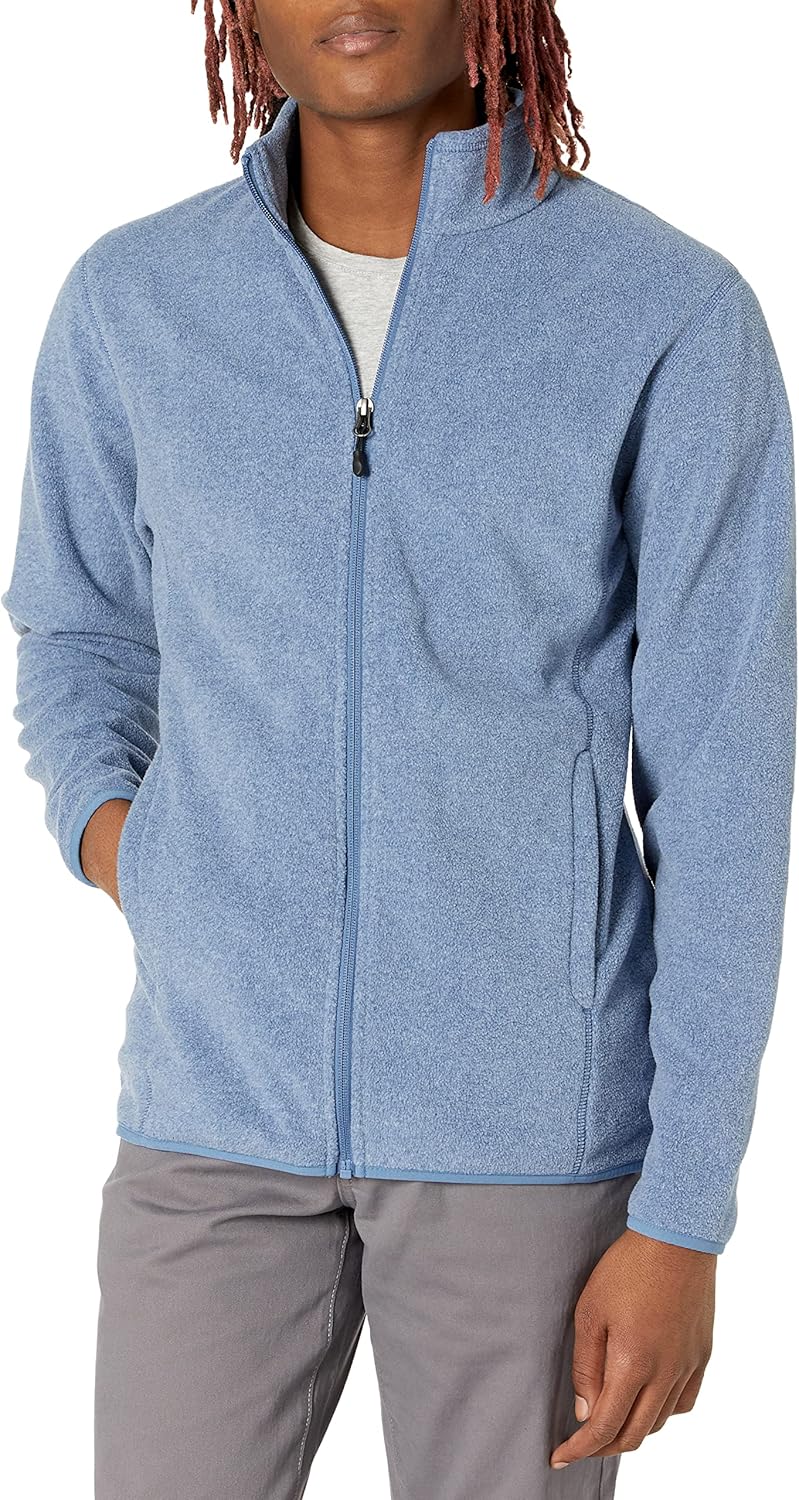 (L) Casaco Felpa Fecho Amazon Essentials Azul Mesclado Homem