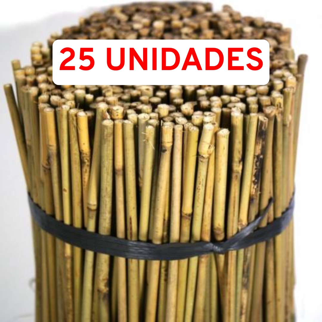 25 Tutores de Bambu para suporte no crescimento de árvores / plantas 90 cm altura Diâmetro 6/9 mm